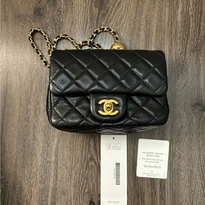 Chanel Mini Pearl Crush quilted Lambskin flap bag